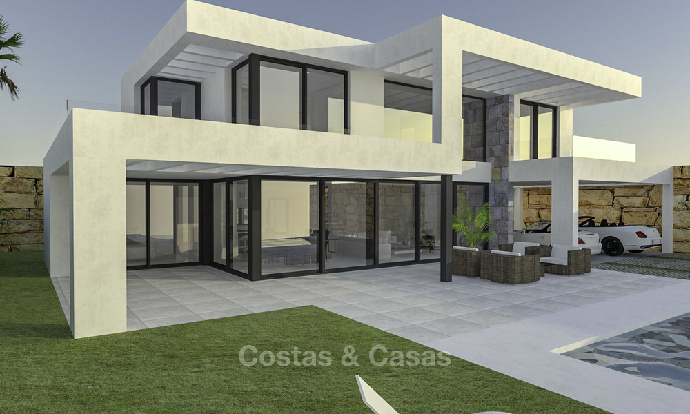 Gloednieuwe exclusieve villa's in eigentijdse stijl te koop, met prachtig uitzicht op zee en de bergen, Mijas, Costa del Sol 15215