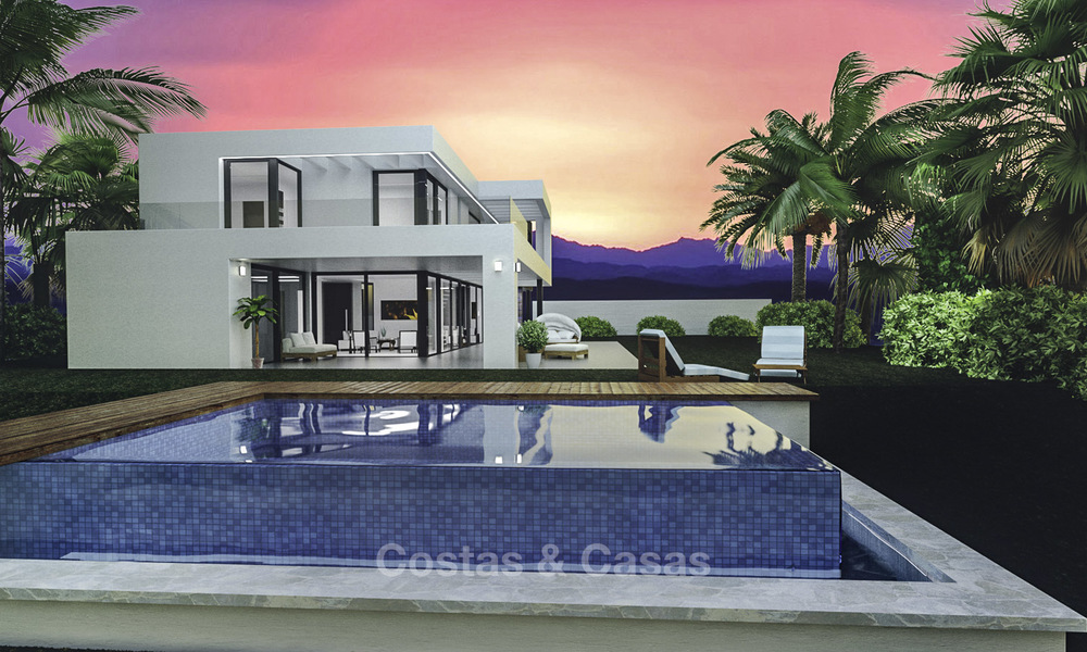 Gloednieuwe exclusieve villa's in eigentijdse stijl te koop, met prachtig uitzicht op zee en de bergen, Mijas, Costa del Sol 15219