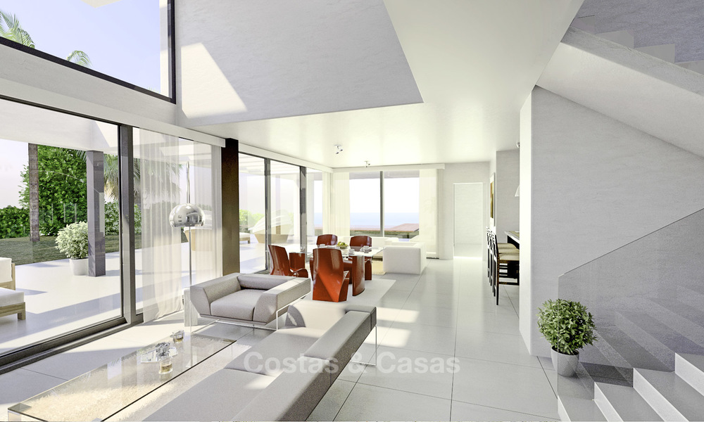 Gloednieuwe exclusieve villa's in eigentijdse stijl te koop, met prachtig uitzicht op zee en de bergen, Mijas, Costa del Sol 15223