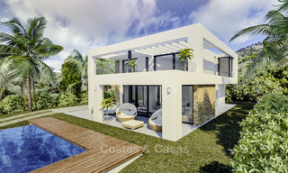 Gloednieuwe exclusieve villa's in eigentijdse stijl te koop, met prachtig uitzicht op zee en de bergen, Mijas, Costa del Sol 15226 