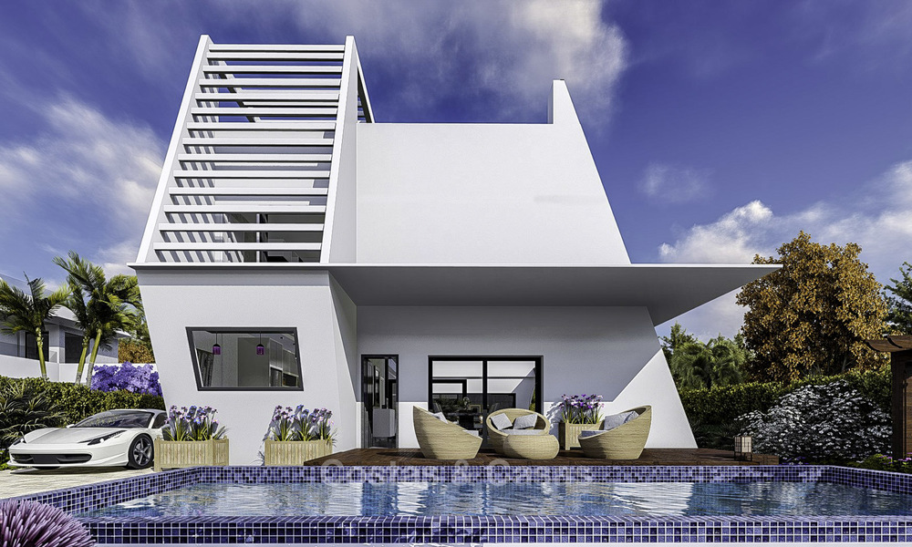 Nieuwe minimalistische luxe villa's te koop, op loopafstand van het strand en recreatiehaven in Benalmadena 15266