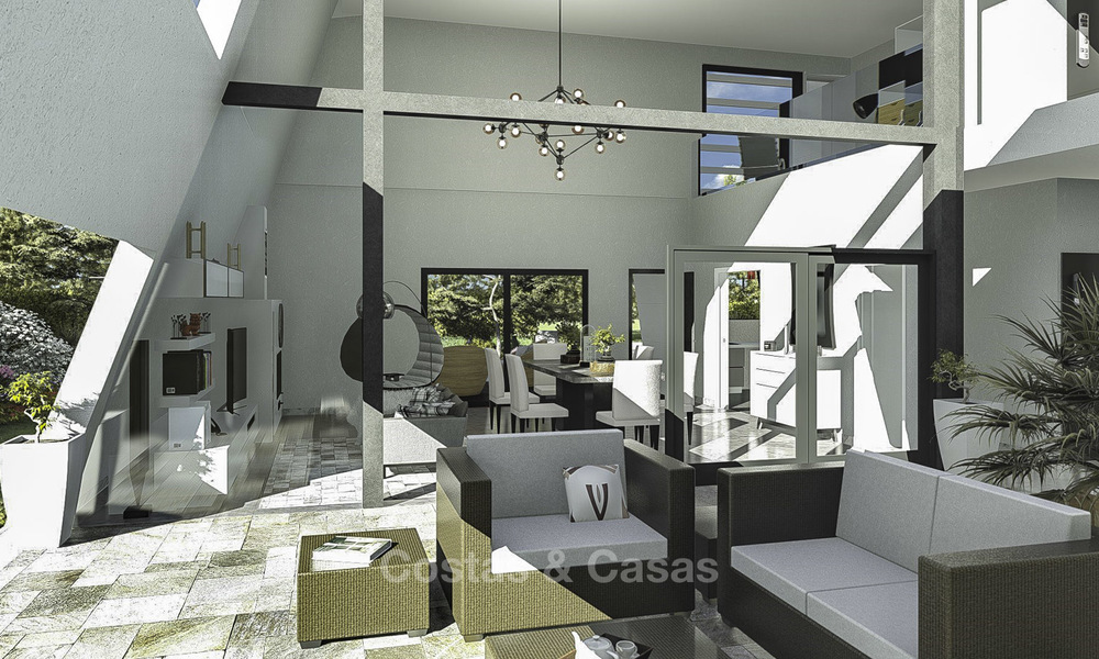 Nieuwe minimalistische luxe villa's te koop, op loopafstand van het strand en recreatiehaven in Benalmadena 15275