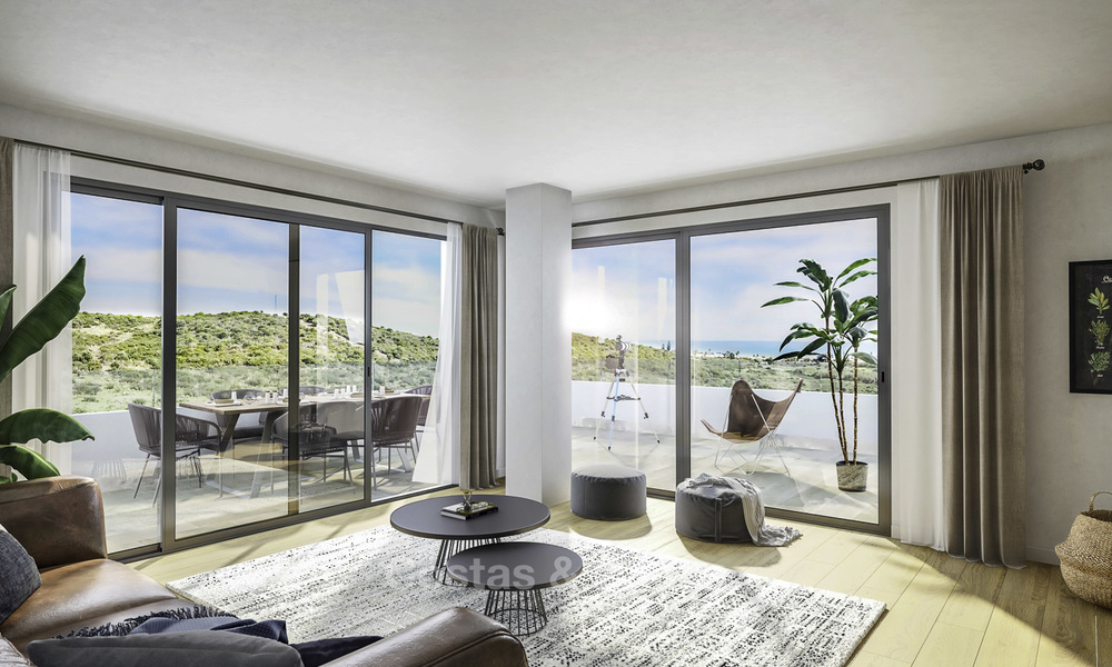 Aantrekkelijke nieuwe moderne appartementen met zeezicht te koop in Estepona 15340
