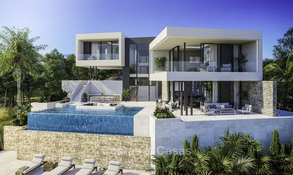 Oogstrelende modern-hedendaagse luxe villa met zeezicht te koop in een vooraanstaand golfresort, Mijas, Costa del Sol 16358