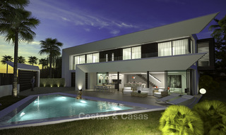 Nieuwe hedendaagse luxe villa's met panoramisch zeezicht te koop in Oost Marbella 19321 