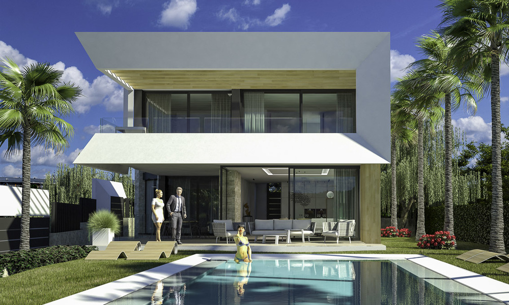 Primeur! Nieuwe hedendaagse luxe villa's met panoramisch zeezicht te koop in Oost Marbella 19334