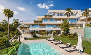 Nieuwe moderne luxe appartementen met prachtig zeezicht te koop, direct aan de golfbaan in Oost Marbella 19940 