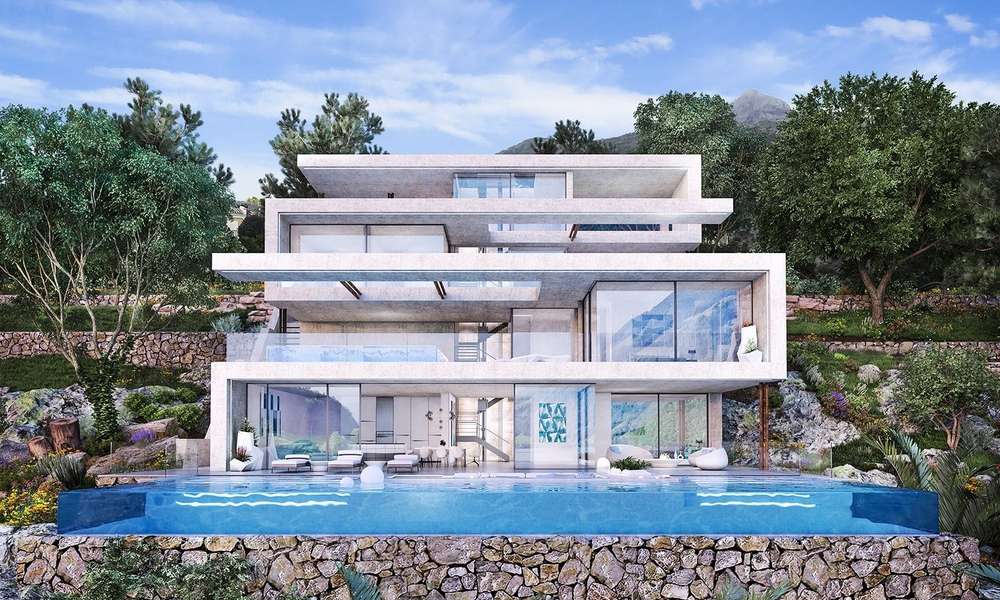 Off-plan moderne luxe villa met indrukwekkende uitzichten op het meer, de zee en de bergen te koop in Marbella 19946