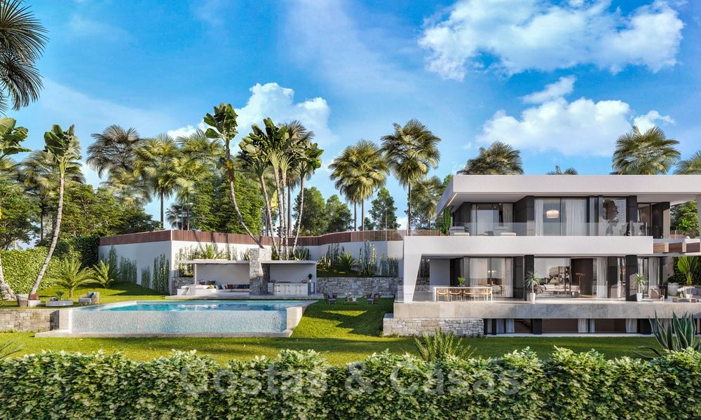 Fonkelnieuwe moderne luxe villa met zeezicht te koop, op een steenworp van het strand, Estepona 20680