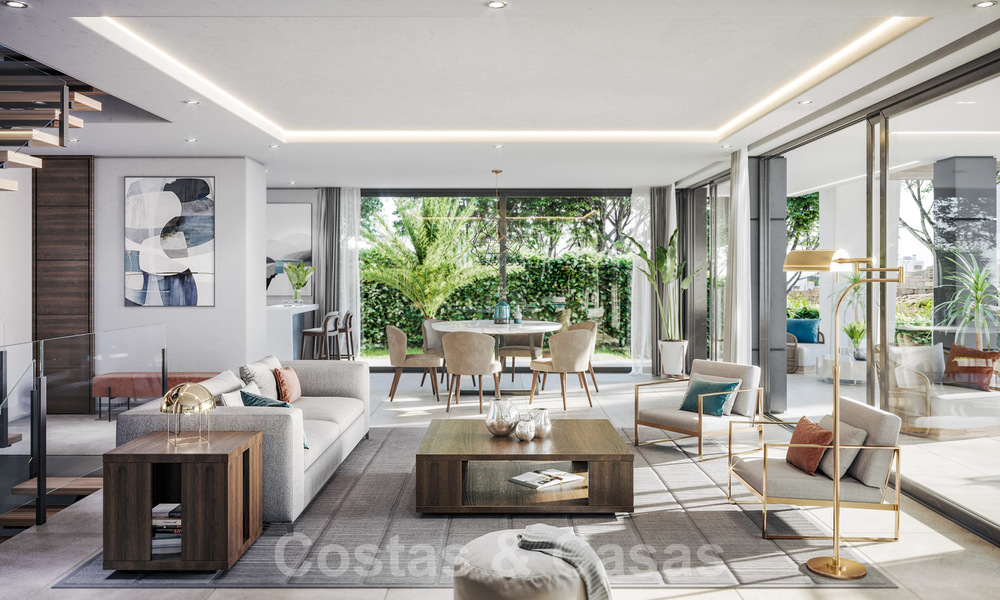 Fonkelnieuwe moderne luxe villa met zeezicht te koop, op een steenworp van het strand, Estepona 20683