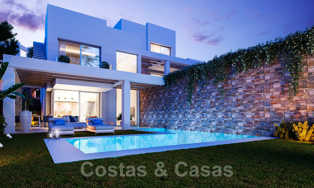 Gloednieuwe moderne half vrijstaande villa's met oogstrelend zeezicht te koop, Oost Marbella 20564