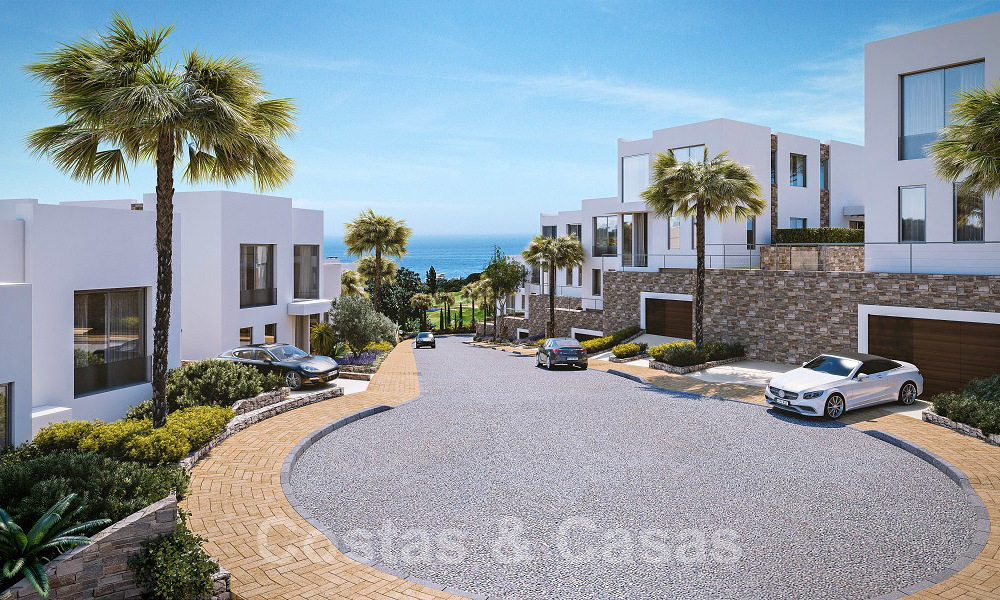 Gloednieuwe moderne half vrijstaande villa's met oogstrelend zeezicht te koop, Oost Marbella 20566