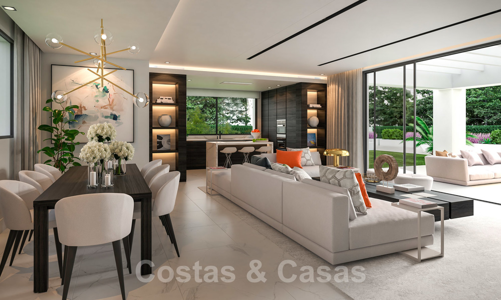 Fantastische nieuwe eigentijdse villa met zeezicht te koop, naast een prestigieus golfresort in Benahavis - Marbella 22076