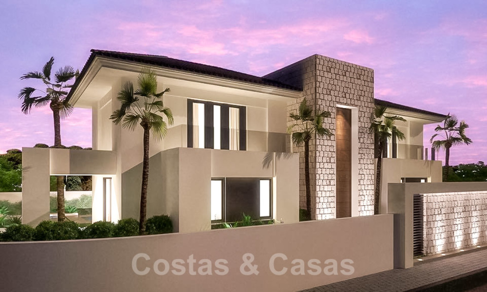 Fantastische nieuwe eigentijdse villa met zeezicht te koop, naast een prestigieus golfresort in Benahavis - Marbella 22079