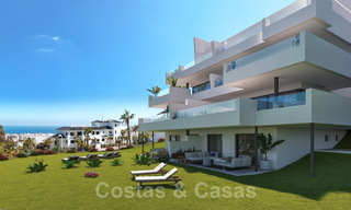 Elegante, nieuwe moderne appartementen met panoramisch berg- en zeezicht te koop in de heuvels van Estepona 27721 