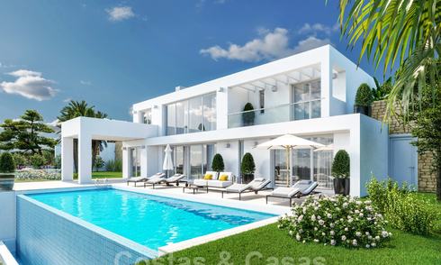 Moderne nieuwbouw villa met prachtig berg- en zeezicht te koop in de heuvels van Marbella Oost 24447