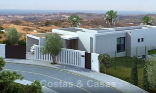 Luxe nieuwbouw villa in modern stijl te koop met panoramisch berg- en zeezicht in de prestigieuze wijk Valtocado in Mijas, Costa del Sol 25947 