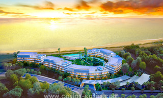 Instapklare moderne luxe eerstelijns strand penthouses te koop in Estepona, Costa del Sol. Promotie! 27804 