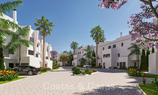 Nieuwe moderne appartementen met talrijke voorzieningen en panoramisch zeezicht te koop dichtbij de stad Estepona 27886 