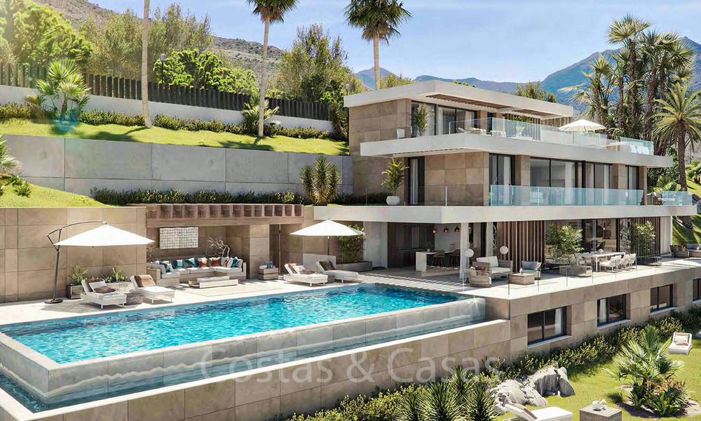 Turn-key nieuwe moderne villa’s met spectaculair uitzicht op de golf, het meer, bergen en de Middellandse Zee tot aan Afrika, in een gated golfresort te koop in Benahavis - Marbella 32407