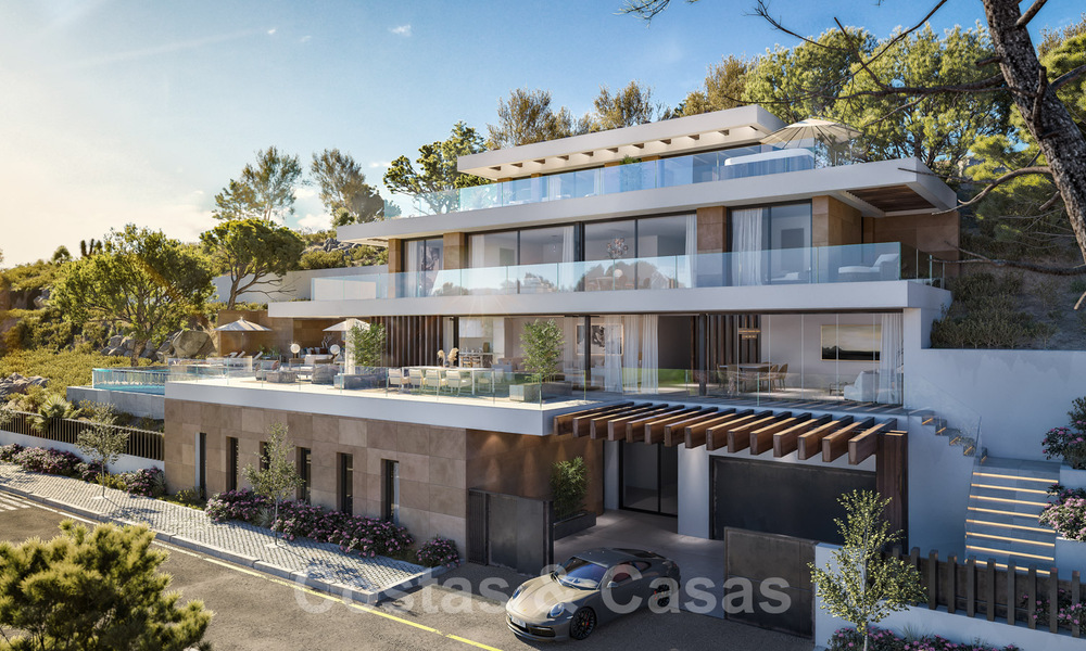 Turn-key nieuwe moderne villa’s met spectaculair uitzicht op de golf, het meer, bergen en de Middellandse Zee tot aan Afrika, in een gated golfresort te koop in Benahavis - Marbella 32409