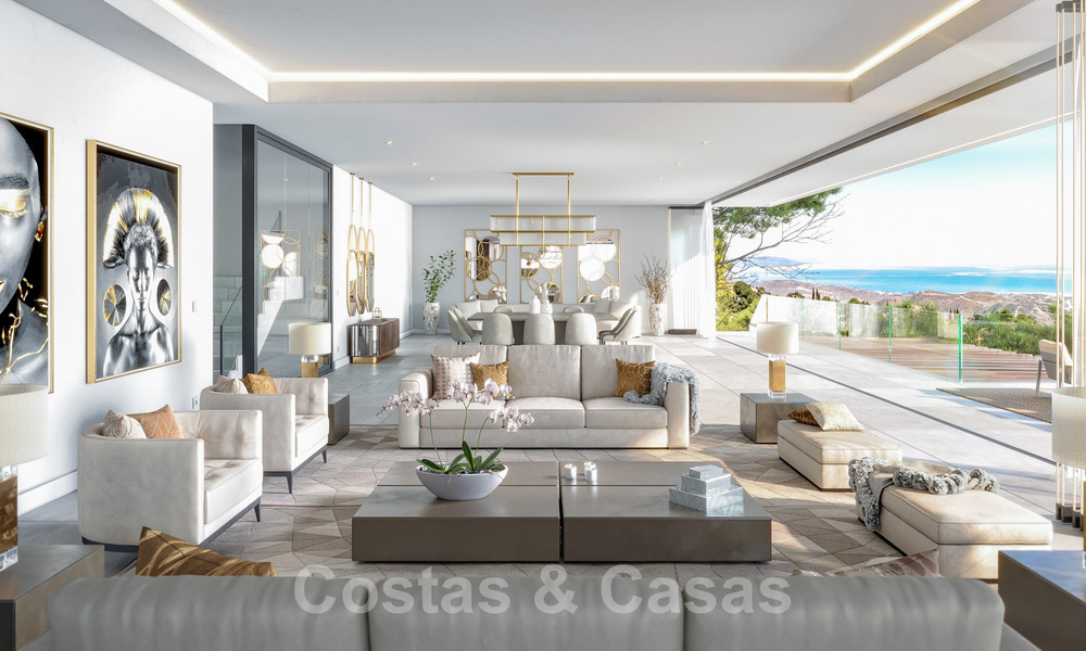 Turn-key nieuwe moderne villa’s met spectaculair uitzicht op de golf, het meer, bergen en de Middellandse Zee tot aan Afrika, in een gated golfresort te koop in Benahavis - Marbella 32414