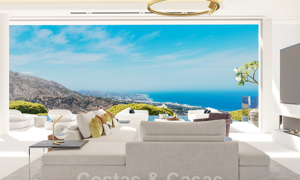 Nieuwe moderne luxevilla’s te koop met spectaculair uitzicht op de golf, het meer en de zee tot aan Afrika, in een gated golfresort in Benahavis - Marbella 27933