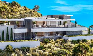 Nieuwe moderne luxevilla’s te koop met spectaculair uitzicht op de golf, het meer en de zee tot aan Afrika, in een gated golfresort in Benahavis - Marbella 27955 