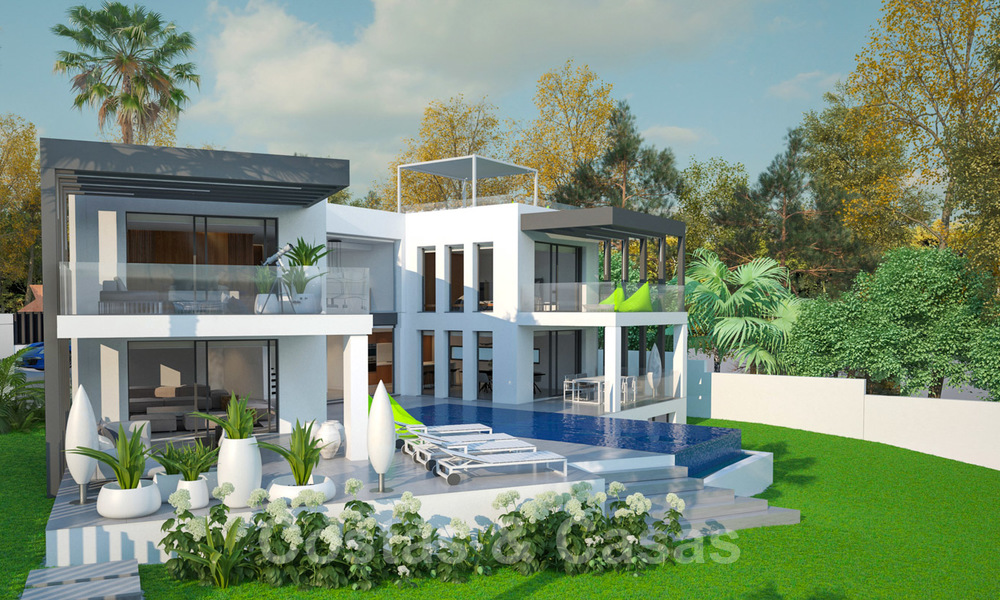 Bouwgrond + project voor een moderne villa te koop vlakbij het strand in Oost Marbella 28612