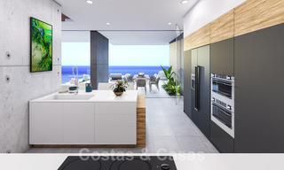 Stijlvolle, nieuwe eigentijdse designvilla te koop met panoramisch uitzicht over de zee, vlakbij Estepona 28919 
