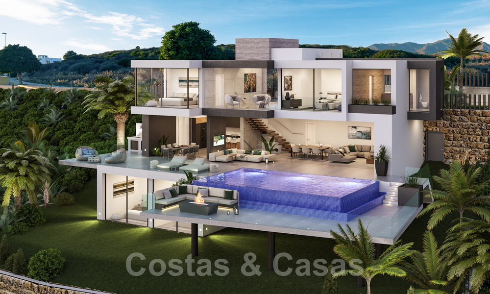 Stijlvolle, nieuwe eigentijdse designvilla te koop met panoramisch uitzicht over de zee, vlakbij Estepona 28921