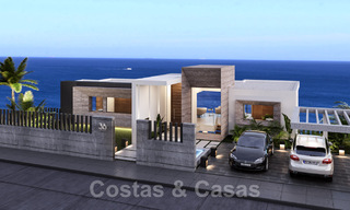 Stijlvolle, nieuwe eigentijdse designvilla te koop met panoramisch uitzicht over de zee, vlakbij Estepona 28922 