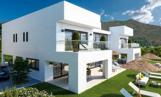 Moderne nieuwbouw villa met panoramisch berg- en zeezicht te koop in de heuvels van Marbella Oost. In opbouw. 29572 