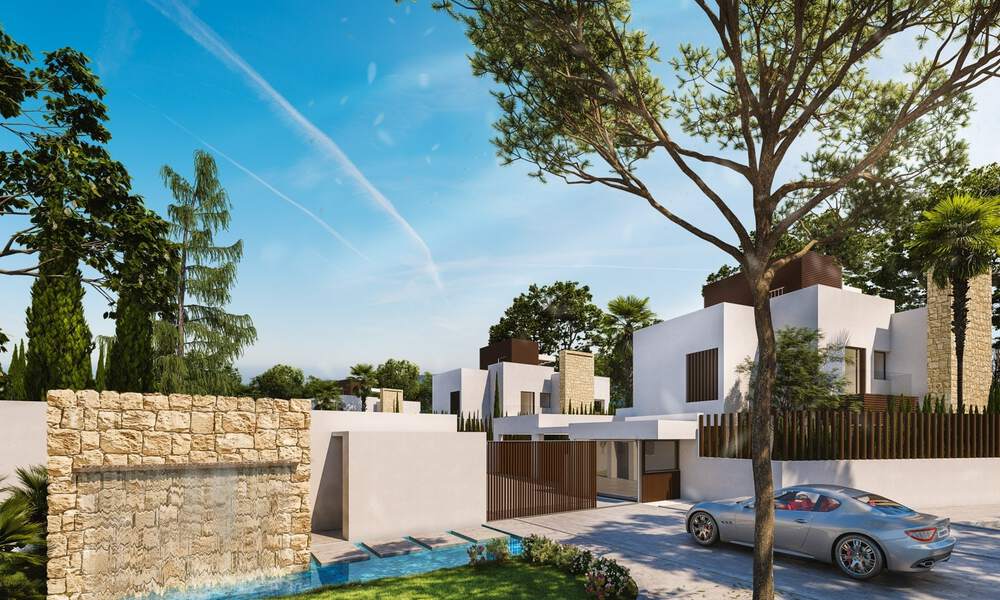 Moderne nieuwbouw villa´s te koop in Marbella centrum in een omheind en beveiligd exclusief villacomplex, op wandelafstand van alles 30084
