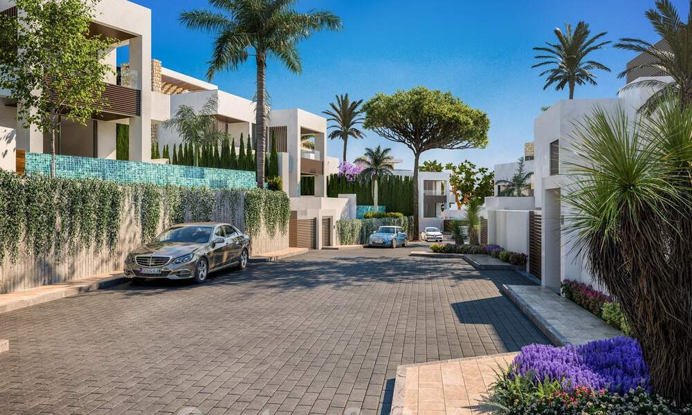 Moderne nieuwbouw villa´s te koop in Marbella centrum in een omheind en beveiligd exclusief villacomplex, op wandelafstand van alles 30085