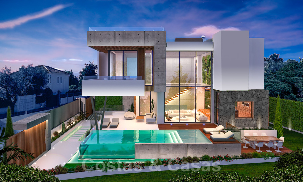 Hedendaagse luxe villa te koop in een zeer begeerde urbanisatie aan het strand van de Golden Mile in Marbella 30773