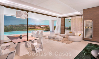 Moderne nieuwbouw villa te koop, direct aan de golfbaan met panoramisch golf-, berg- en zeezicht in Estepona 30873 
