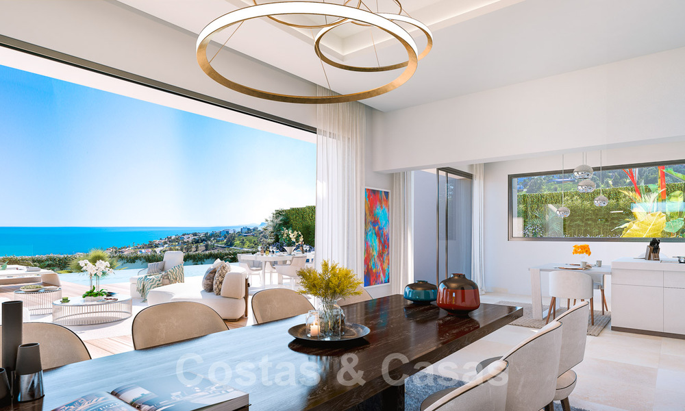 Moderne luxe villa met spectaculair panoramisch zeezicht te koop aan de Costa del Sol. Oplevering nabij. 31334