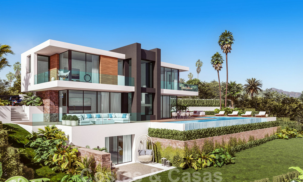 Moderne luxe villa met spectaculair panoramisch zeezicht te koop aan de Costa del Sol. Oplevering nabij. 31336