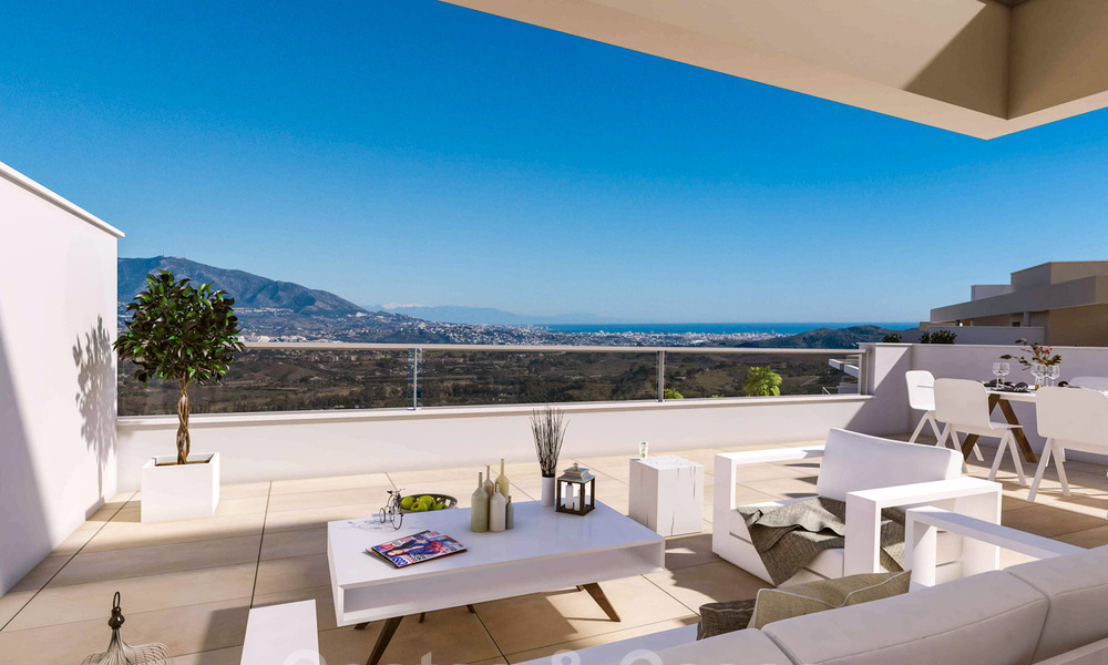 Nieuwe moderne appartementen te koop met prachtig zee- golf- en bergzicht in golf resort in La Cala de Mijas - Costa del Sol 32600