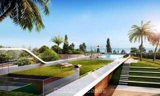 Prachtige nieuwe avant-garde design schakelvilla´s met zeezicht te koop, in een prestigieus golfresort in Mijas Costa, Costa del Sol 32666 