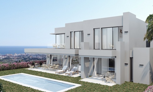Nieuwe moderne villa's te koop, met panoramisch zee- en bergzicht in Mijas, Costa del Sol 34116