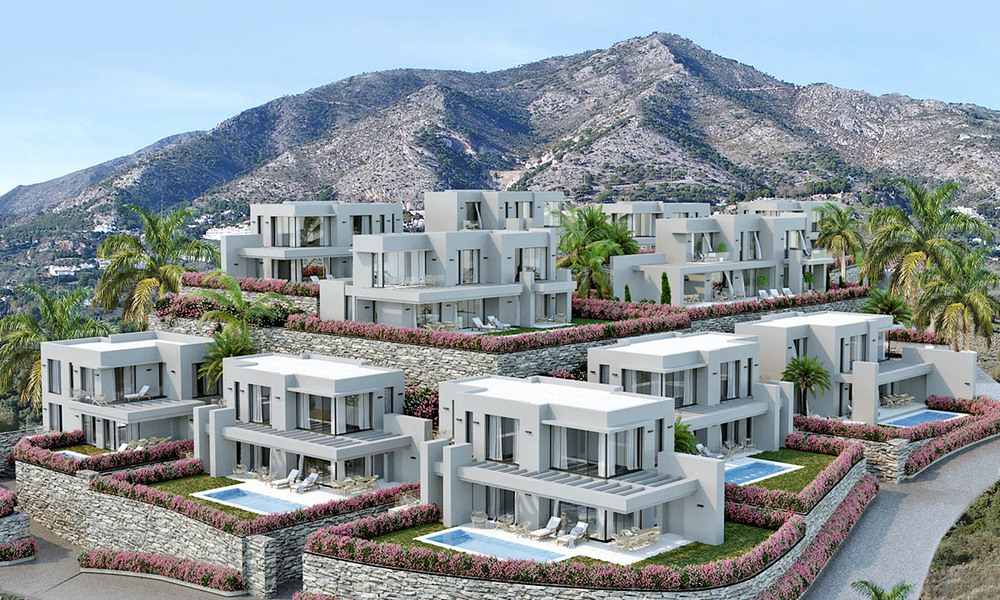 Nieuwe moderne villa's te koop, met panoramisch zee- en bergzicht in Mijas, Costa del Sol 34119