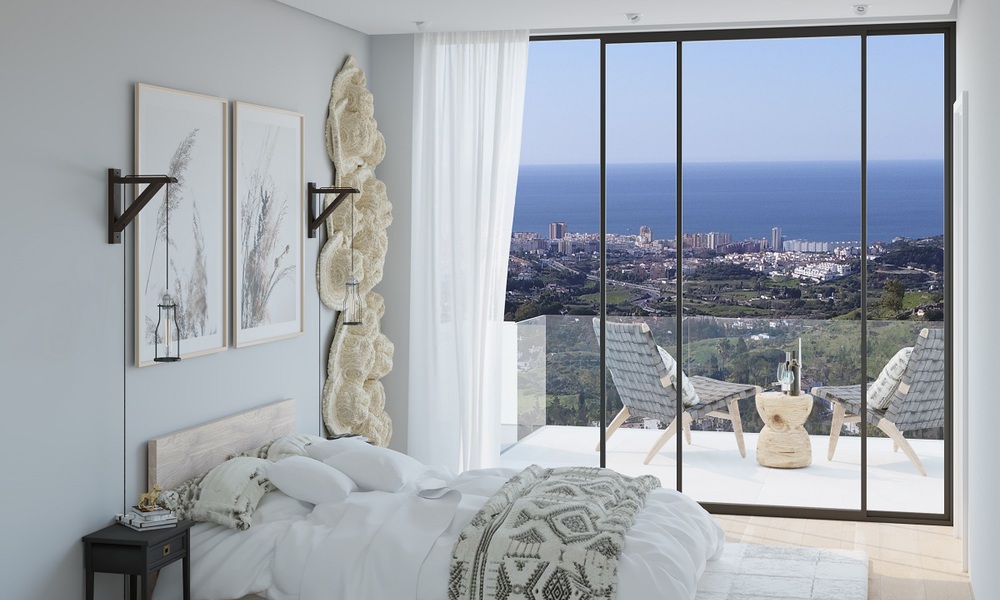 Nieuwe moderne villa's te koop, met panoramisch zee- en bergzicht in Mijas, Costa del Sol 34121