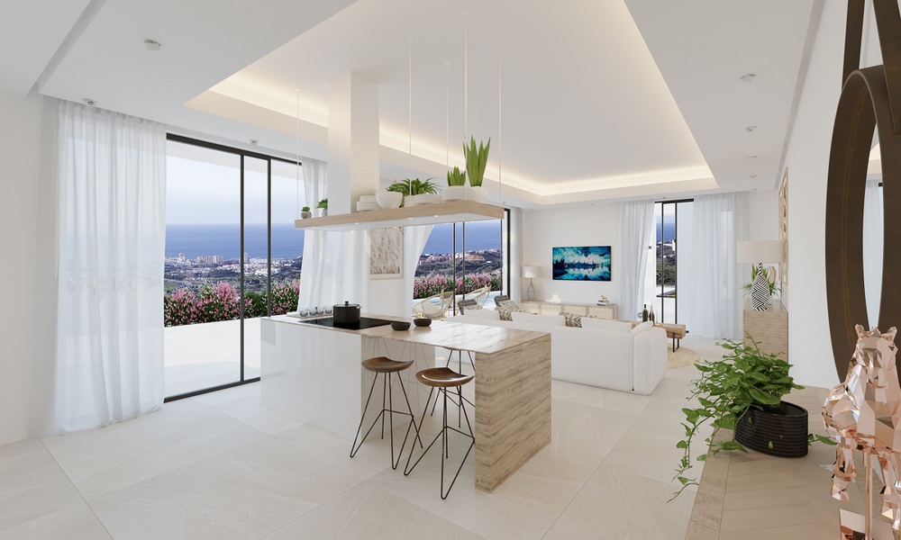 Nieuwe moderne villa's te koop, met panoramisch zee- en bergzicht in Mijas, Costa del Sol 34123
