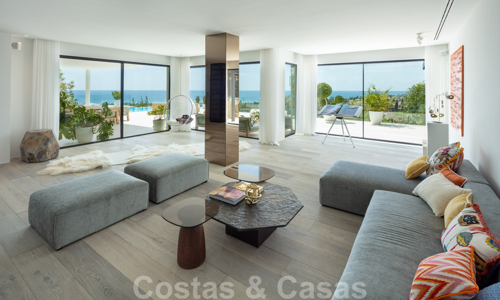 Moderne mediterrane design villa te koop met panoramisch zeezicht in Cascada de Camojan, Golden Mile, Marbella 34312