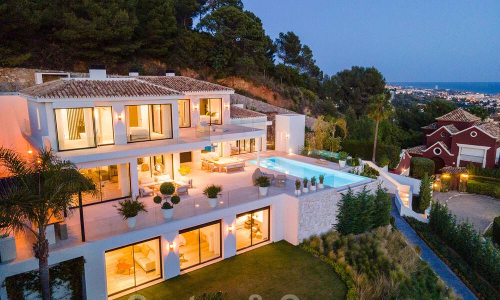 Moderne mediterrane design villa te koop met panoramisch zeezicht in Cascada de Camojan, Golden Mile, Marbella 34317