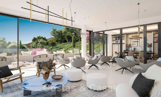 Moderne nieuwbouwvilla´s te koop met panoramisch zeezicht, in een beveiligd resort met clubhuis en voorzieningen in Marbella - Benahavis 34328 