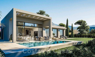 Moderne nieuwbouwvilla´s te koop met panoramisch zeezicht, in een beveiligd resort met clubhuis en voorzieningen in Marbella - Benahavis 34333 