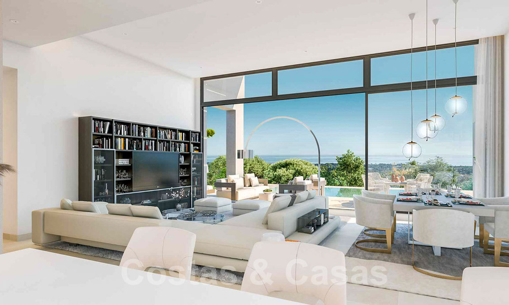Moderne nieuwbouwvilla´s te koop met panoramisch zeezicht, in een beveiligd resort met clubhuis en voorzieningen in Marbella - Benahavis 34343